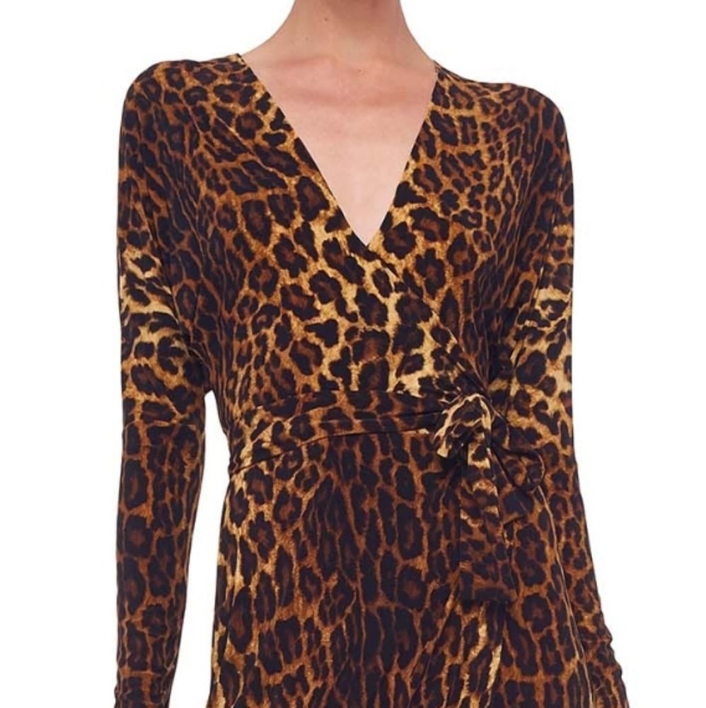 Norma Kamali - Wrap animal print dress